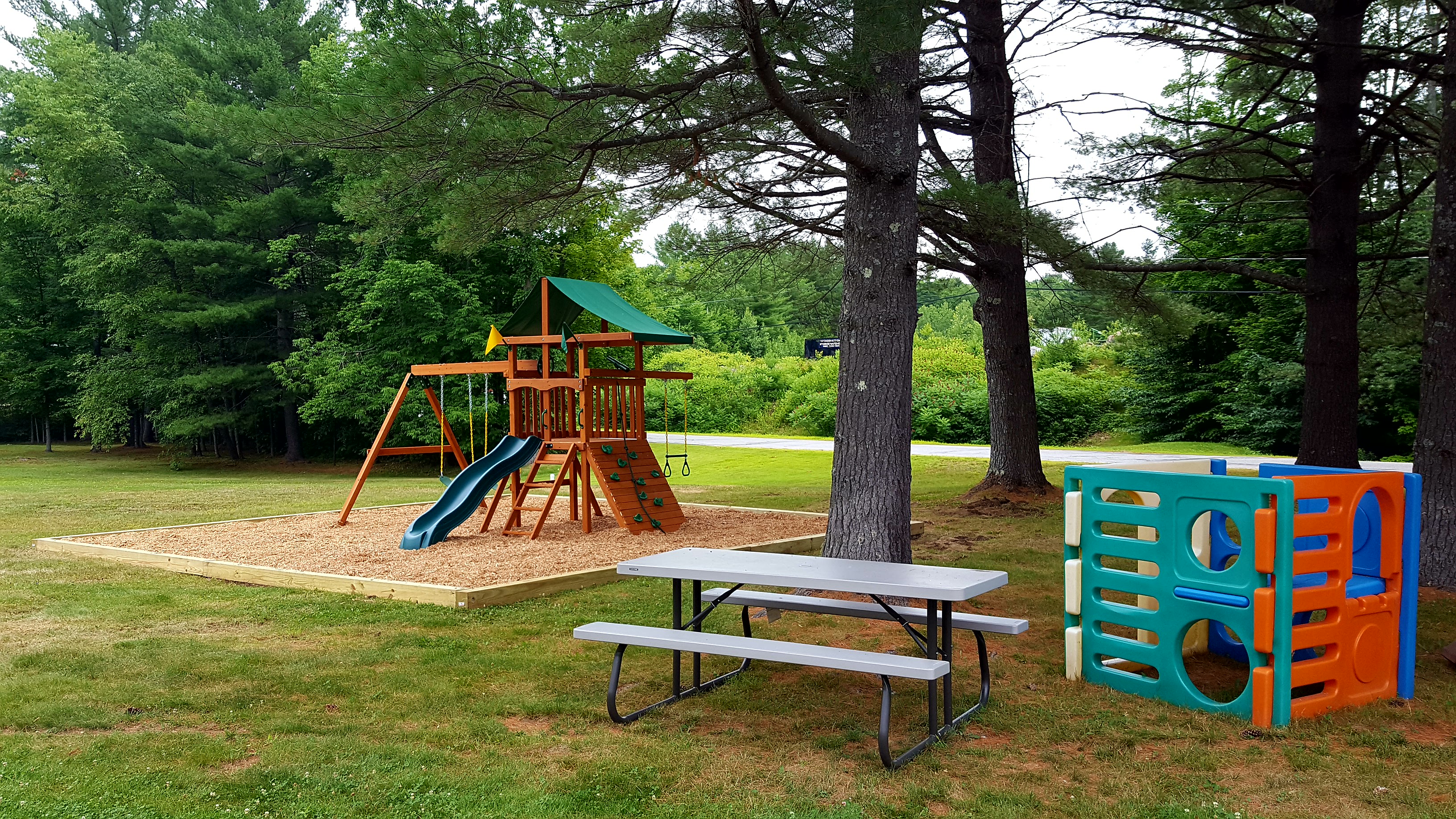 Playground and picnic bench