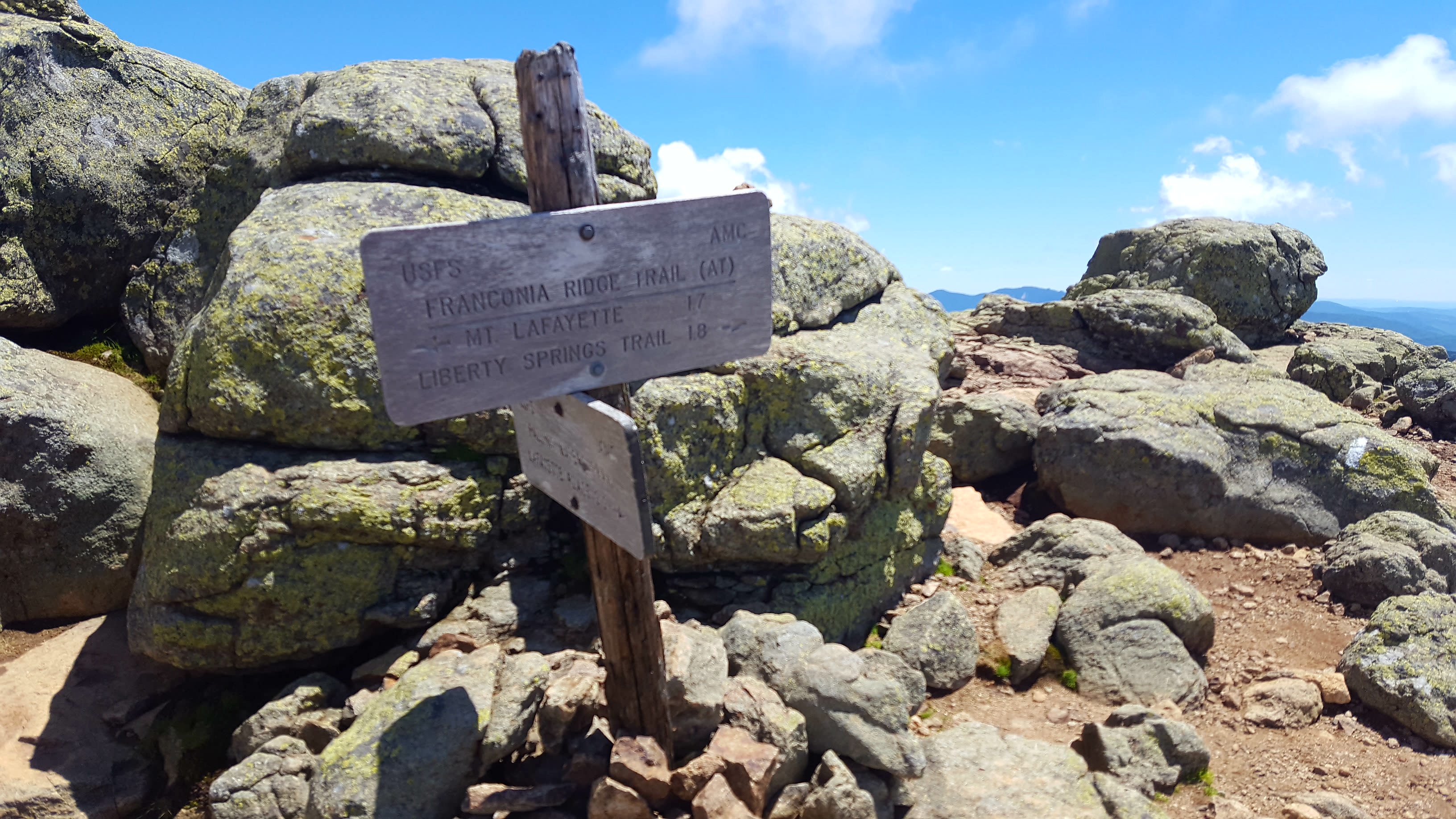 Hiking trail sign.