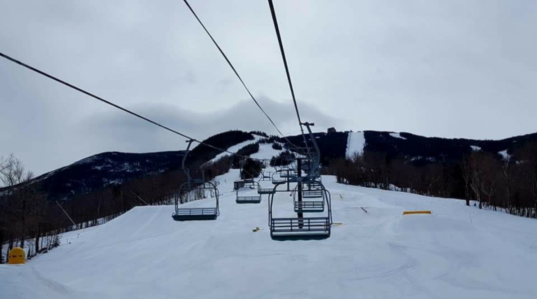 Ski lift in winter